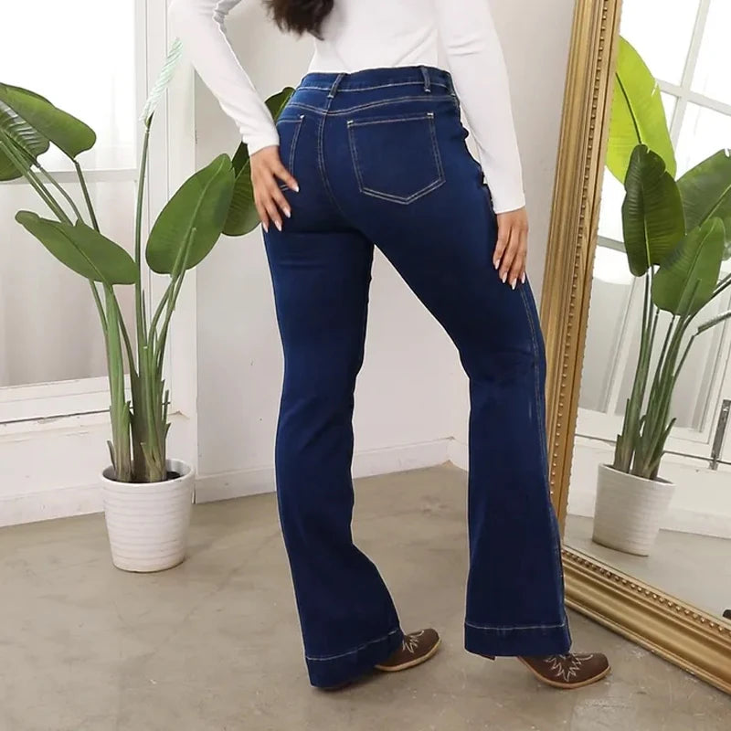 Women's Bootcut Jeans | High-Waisted Tummy Control Denim | Butt-Lifting Western Pants with Stretch