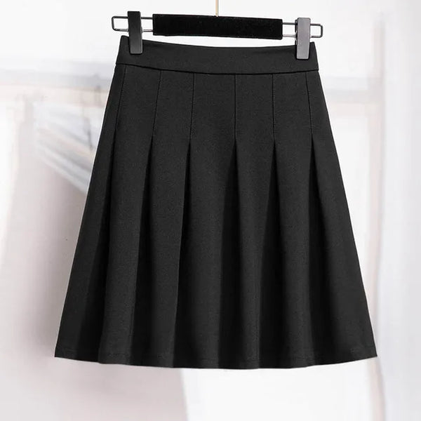 Plus Size Women's Pleated Midi Skirt | Empire Waist A-Line | Lightweight Polyester Broadcloth