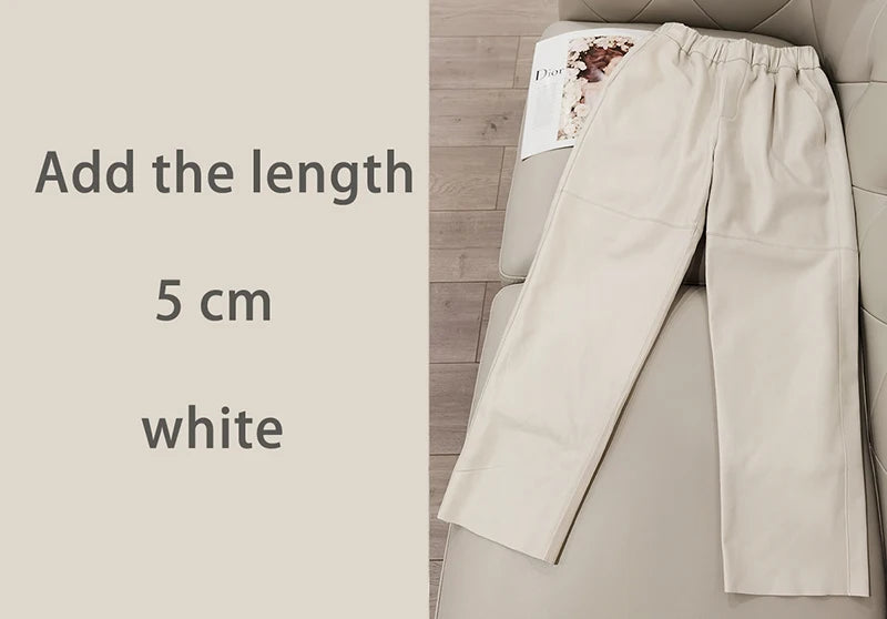 Women's Genuine Sheepskin Harem Pants | High Waist Leather Trousers | Elastic Waist Luxury Streetwear