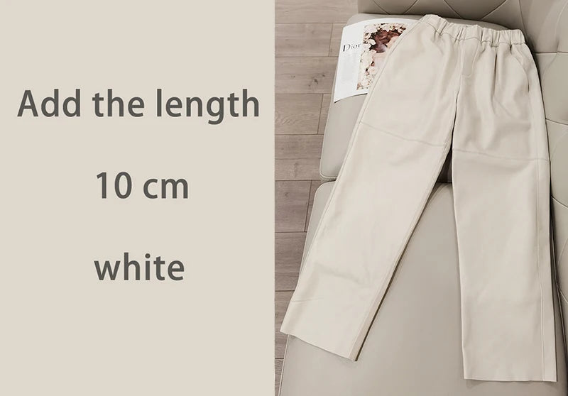 Women's Genuine Sheepskin Harem Pants | High Waist Leather Trousers | Elastic Waist Luxury Streetwear