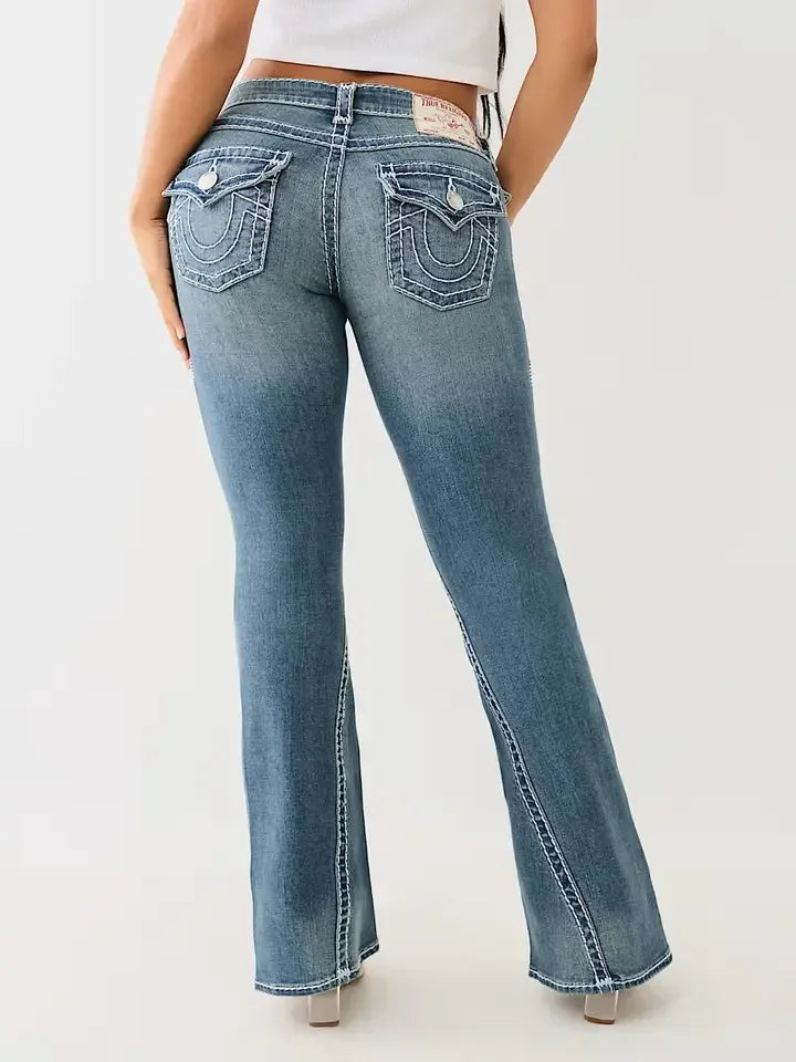 Embroidery Baggy Jeans | Women's Harajuku Streetwear | Vintage High-Street Hip Hop Trousers (Cotton-Poly Blend)