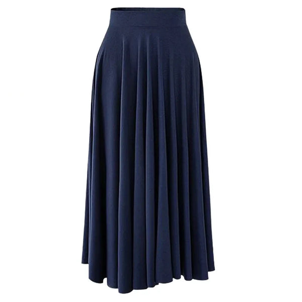 Plus Size High-Waist Pleated Skirt | 80cm Flowy Umbrella Midi | Loose Fit Wide-Leg Skirt