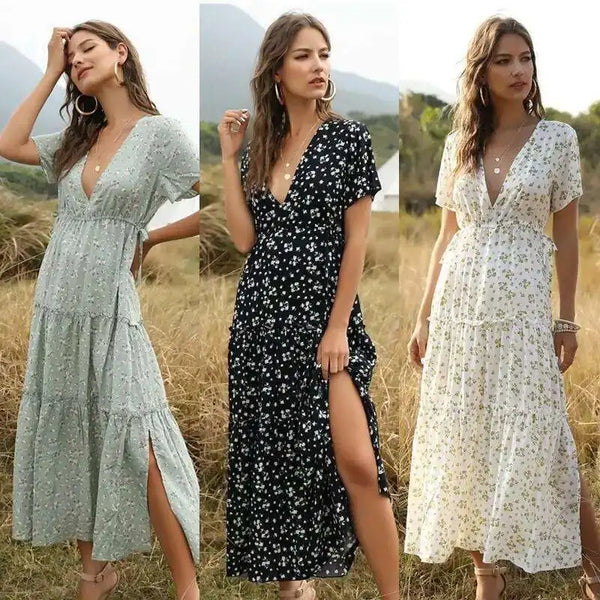Summer White Sequin Sheath Dress | Empire Waist Knee-Length Dress with Flutter Sleeves - Boho Sexy Evening Robe