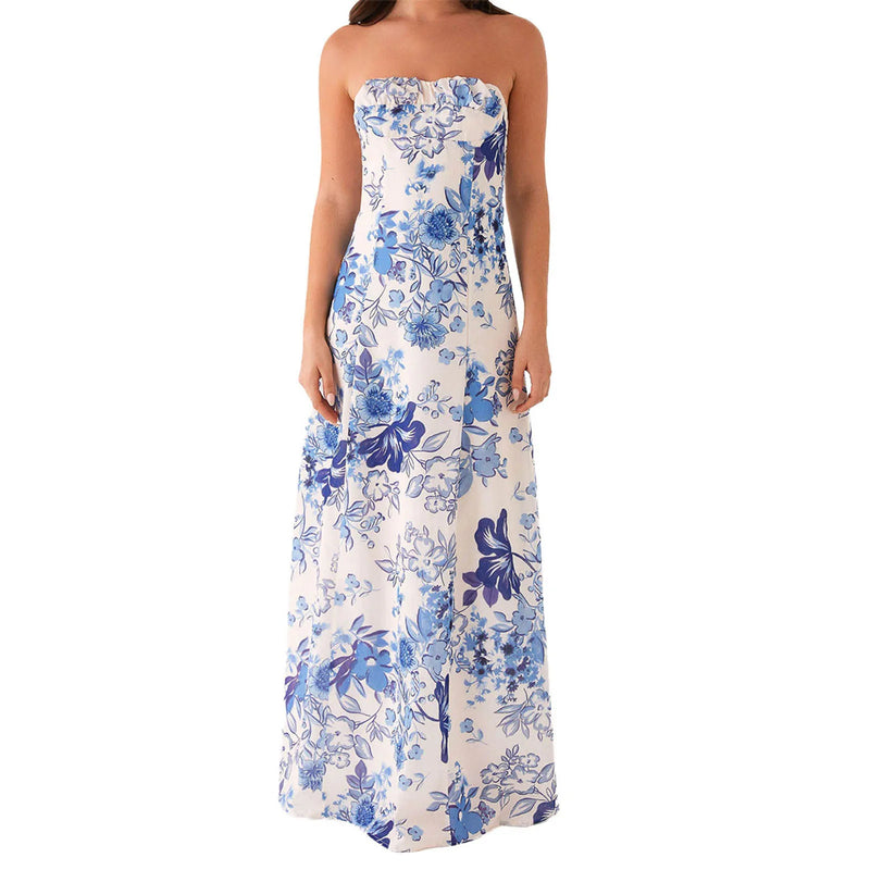 Floral Ruched Off-Shoulder Midi Dress | Velvet A-Line Party Dress - Women's Evening & Clubwear