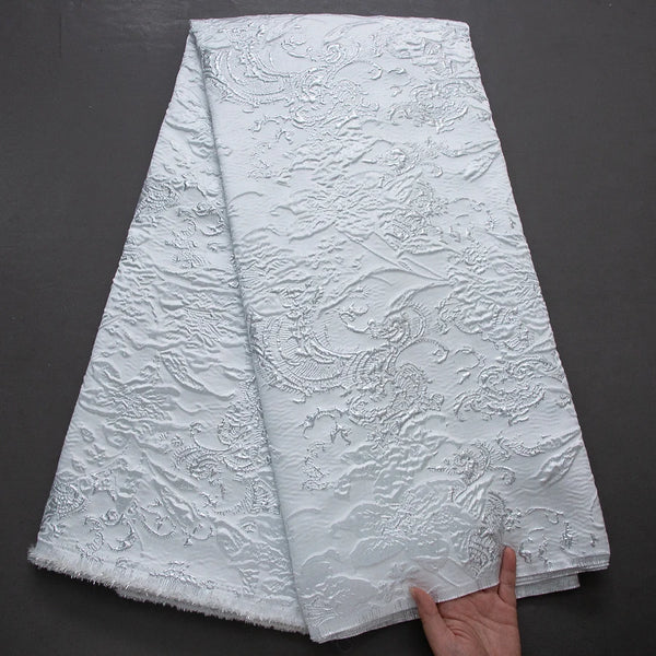 African Brocade Jacquard Lace | 52" Embroidered Organza Fabric | Custom Wedding & Prom Dress Material