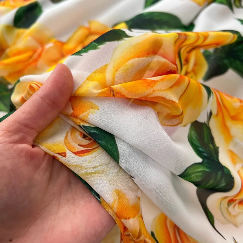 Boho Women's Floral Maxi Dress | Yellow Spaghetti Strap Empire Waist Chiffon Dress - Summer Beach Holiday Dress (Banulin)
