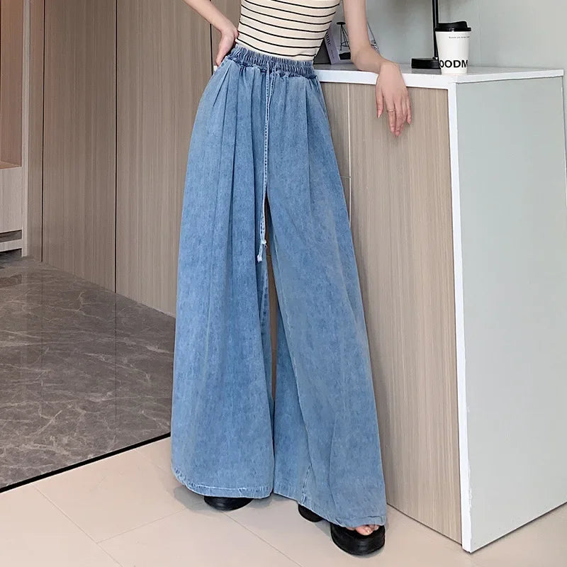Plus Size Women's Wide Leg Palazzo Pants - Autumn Loose-Fit Floor-Length Trousers