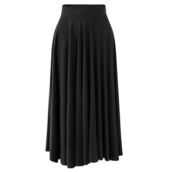 Plus Size High-Waist Pleated Skirt | 80cm Flowy Umbrella Midi | Loose Fit Wide-Leg Skirt
