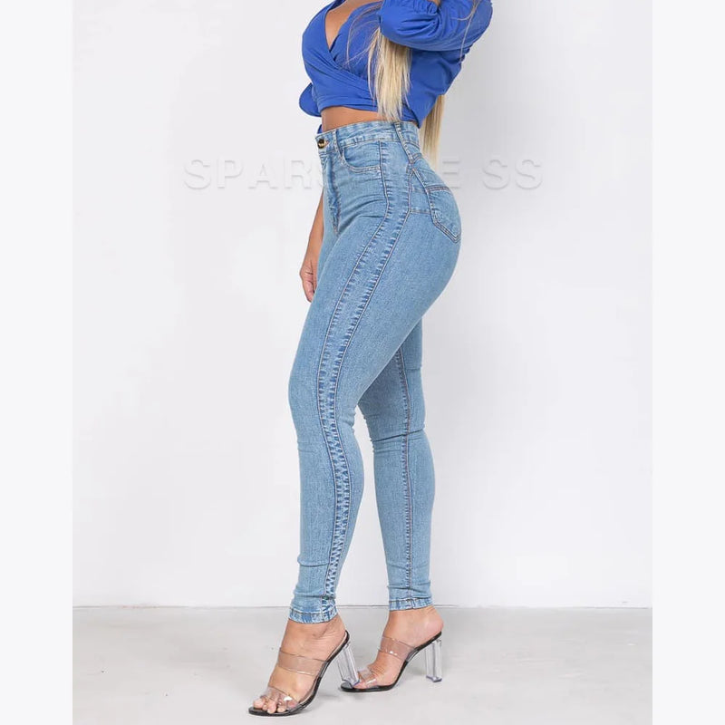 Women's Mid-Rise Slimming Pencil Jeans | Stretch Cotton Denim Pants | High Comfort Casual & Streetwear Trousers