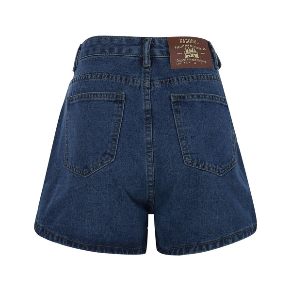 Women's Low-Rise Distressed Denim Shorts - High-Stretch Ripped Cutoffs
