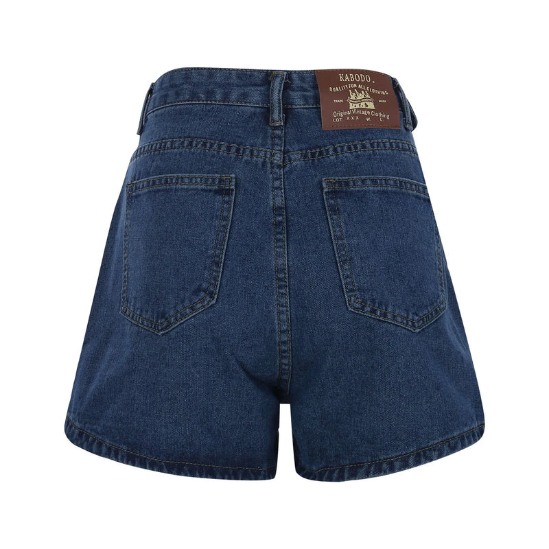 Women's Low-Rise Distressed Denim Shorts - High-Stretch Ripped Cutoffs