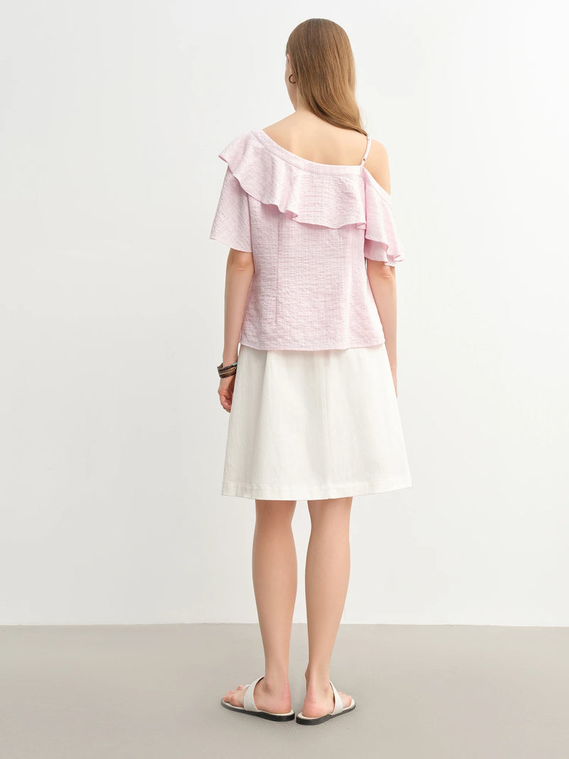 Summer New Style Plus Size Women's Off-Shoulder Ruffled Shirt