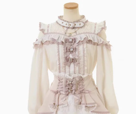 Japanese-Style Summer Off-Shoulder Bow-Tie Short Sleeve Top & High-Waist Skirt 2-Piece Set for Women