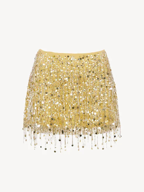 Sequin Mini Skirt | Empire Waist Lace-Up Skirt | Floral Print Beach Short Skirt