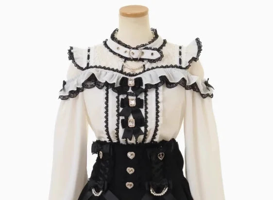 Japanese-Style Summer Off-Shoulder Bow-Tie Short Sleeve Top & High-Waist Skirt 2-Piece Set for Women
