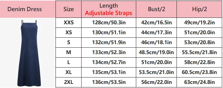 Adjustable Strap Denim Jumper Dress - Women's Vintage Overalls Style Ankle-Length Dress with Slash Neck