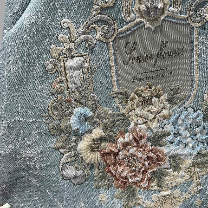 Spring Vintage Jacquard Skirt | Empire Waist Diamond Embroidery Mini | Luxury Slim Fit Acetate-Spandex Skirt