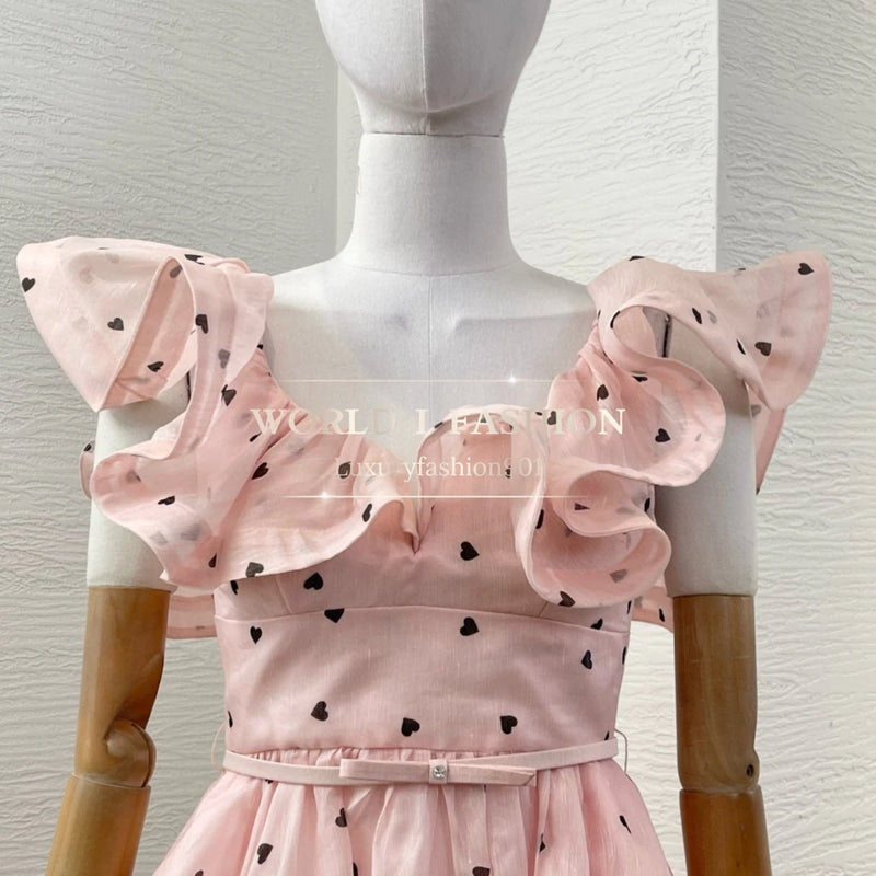 Women's Backless Square Neck Midi Dress | Butterfly Sleeves & Ruffled Detail | Sexy X-Line Summer Dress