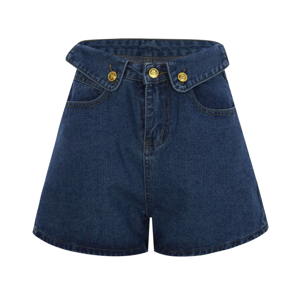 Women's Low-Rise Distressed Denim Shorts - High-Stretch Ripped Cutoffs