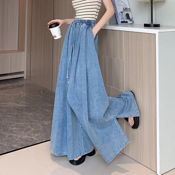 Plus Size Women's Wide Leg Palazzo Pants - Autumn Loose-Fit Floor-Length Trousers