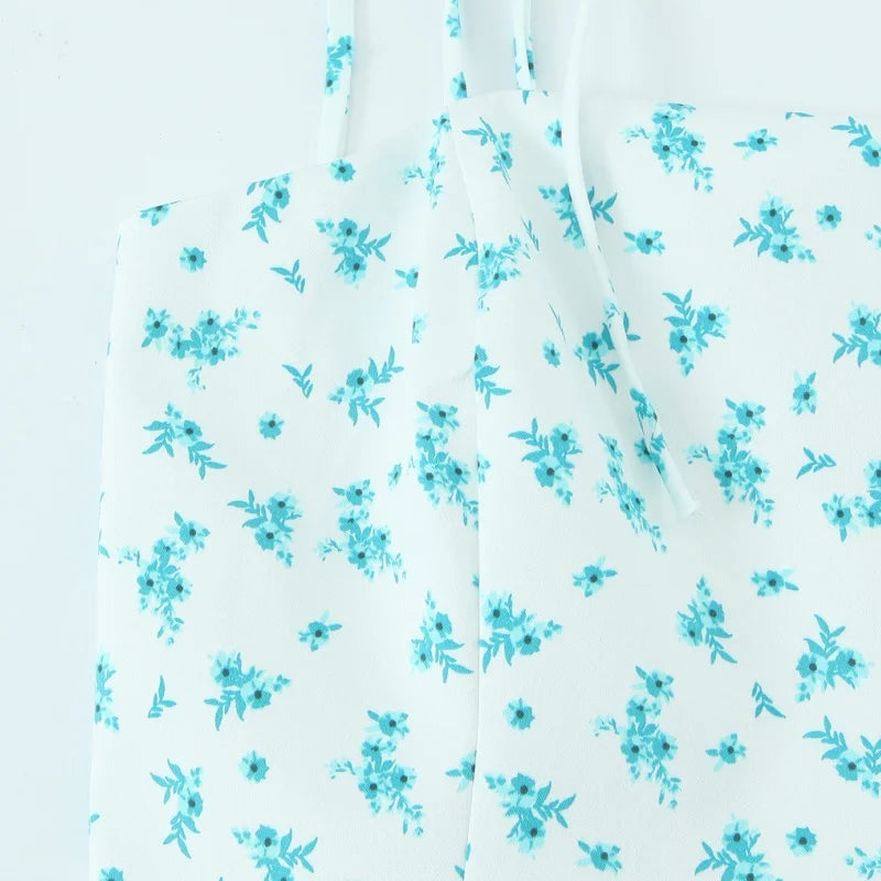 EDSA Women's Floral Mini Dress - Backless Beach Sundress w/ Thin Straps, Empire Waist & Side Pockets | Summer 2025