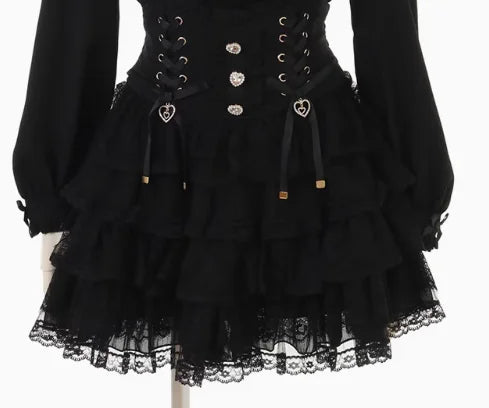 Japanese-Style Summer Off-Shoulder Bow-Tie Short Sleeve Top & High-Waist Skirt 2-Piece Set for Women