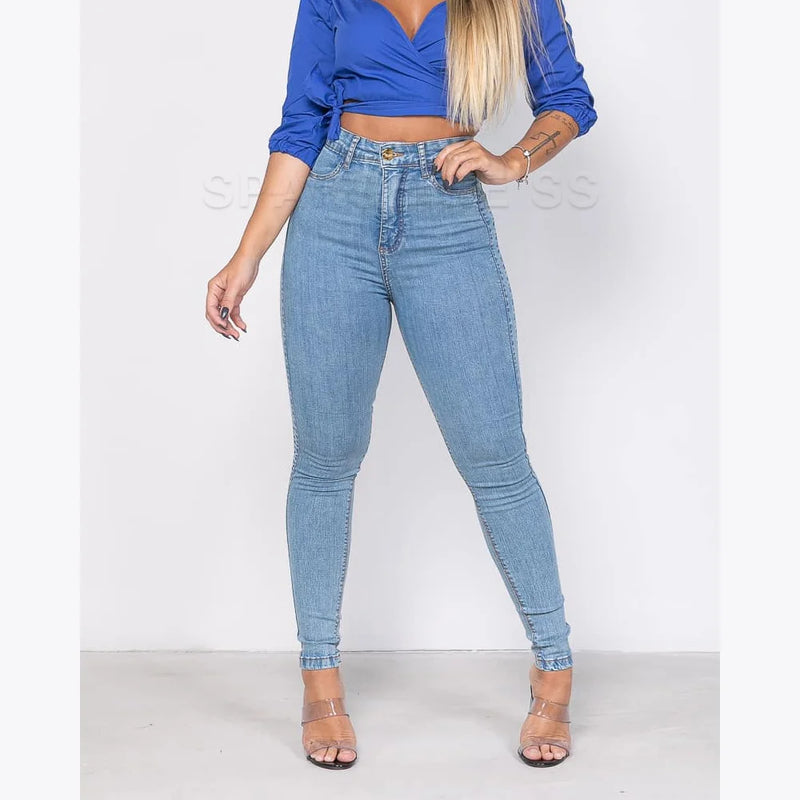 Women's Mid-Rise Slimming Pencil Jeans | Stretch Cotton Denim Pants | High Comfort Casual & Streetwear Trousers