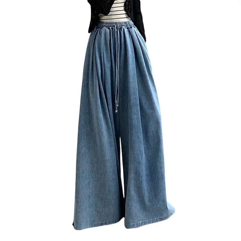 Plus Size Women's Wide Leg Palazzo Pants - Autumn Loose-Fit Floor-Length Trousers