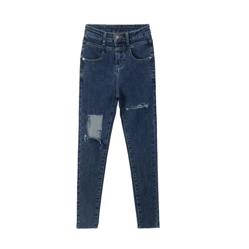 Women's Harajuku Skinny Jeans | Vintage High-Waisted Ripped Ankle Trousers | Stretch Cropped Pencil Pants