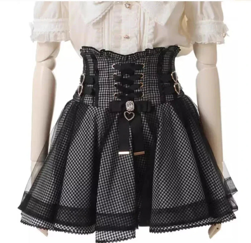 Japanese-Style Summer Off-Shoulder Bow-Tie Short Sleeve Top & High-Waist Skirt 2-Piece Set for Women